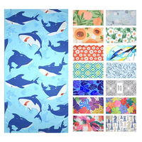 Serviette de bain et de plage pour enfant en microfibre recyclée RPET de luxe, motif original, séchage rapide, anti-sable, imprimée double face
