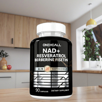 Capsules NAD+ de haute qualité 18 en 1 Trans Resveratrol Quercetin Complément alimentaire Antioxydant Compléments alimentaires pour la santé Capsules NAD