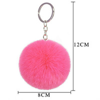 Pompons porte-clés en gros multicolore fourrure moelleux bouffée boule 8cm fausse fourrure de lapin boule Pom Pom porte-clés sac accessoires pompon