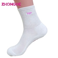 Chaussettes de sport unisexes en coton blanc de luxe pour l'hiver, avec logo personnalisé, vente en gros, avec emballage