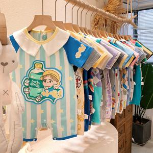Abbigliamento estivo Casual per neonati in cotone per neonati e bambini piccoli con Design Jacquard a maniche corte sottile - Product Image 2