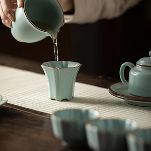 Ru Ware Song Dynasty Style Ceramic <b>Teacup</b> Personal Tasting Cup For Kung Fu Tea Set - Product Image 2