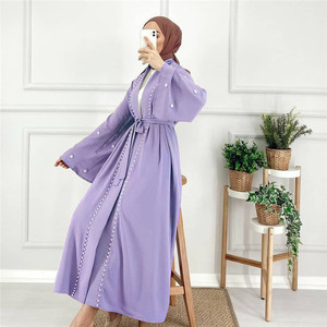 Bán Buôn Hồi Giáo Quần Áo Phía Trước <span class=keywords><strong>M</strong></span>ở Abaya Với Ngọc Trai Trang Trí Cho Hồi Giáo Quý Bà Cao Quý Hồi Giáo Ăn <span class=keywords><strong>M</strong></span>ặc - Product Image 3