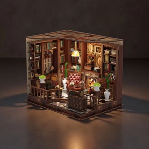 DIY Left Bank Study Cottage Modèle de construction en <span class=keywords><strong>bois</strong></span> à assembler en 3D pour adultes, jouet de décompression, décoration de bureau, cadeau - Product Image 3