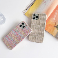 Nouvelle tendance : Coque de téléphone antichoc à motif tissé pour iPhone 15, 16, 17 Plus, Pro Max – Style féminin semi-enveloppant pour protection mobile