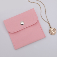 Pochette à bijoux élégante en microfibre, sac d'emballage pour bijoux avec logo personnalisé