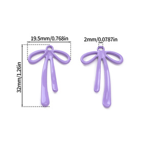 Alloy Bowknot Pendant Charm In Pastel Colors For Jewelry Making And DIY Accessories Unisex Gift - Product Image 2