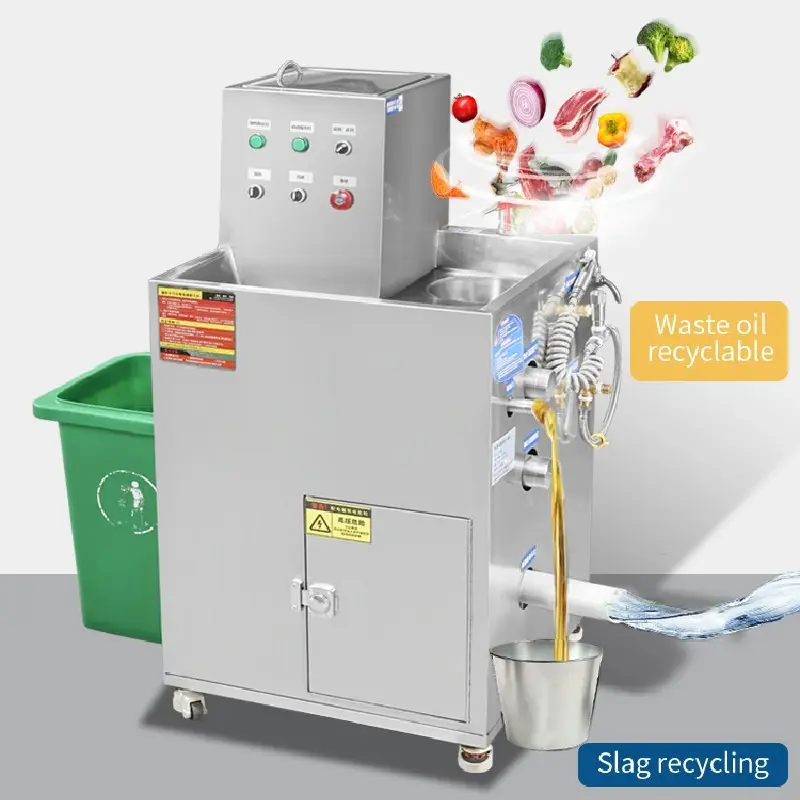 Gıda atık geri dönüşüm makinesi çöp öğütücüsü makine ticari gıda atık öğütücü