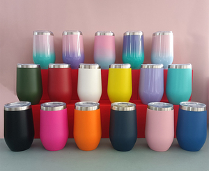 แก้วน้ำสแตนเลสเก็บความร้อนแบบไล่สี ขนาด 12 ออนซ์ พร้อมโลโก้สั่งทำพิเศษ รูปทรง U ไม่มีก้าน สำหรับเดินทาง ดื่มกาแฟ ค็อกเทล หรืองานปาร์ตี้ - Product Image 6