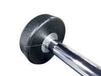 Barre d'haltères fixe en acier massif avec revêtement CPU, poids fixe de 20 kg, avec étiquettes de poids en métal pour salle de sport commerciale