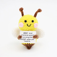 Handgemaakte gehaakte positieve panda olifant dierenknuffel 8-12cm, 15 stijlen, mini inspirerende gebreide pop, knuffel, andere ambachten