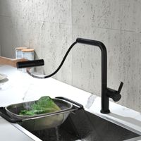 Évier de cuisine contemporain tout en cuivre, bac à légumes, robinet d'évier de buanderie extractible et rotatif, multifonctionnel pour la maison