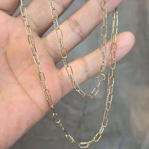 Xinfly ของขวัญหรูหราแบรนด์ที่กำหนดเองเครื่องประดับ paperclip ผู้ชายและผู้หญิงบริสุทธิ์18K สร้อยข้อมือทองคำแท้สีเหลืองแท้สร้อยคอสร้อยข้อมือ - Product Image 1