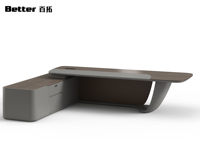 Bureau de direction de luxe moderne ergonomique en bois durable avec assemblage facile pour usage commercial