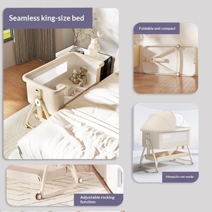 Cuna Móvil Multifuncional Plegable de Metal para Bebés, Cuna Portátil Convertible en Cama Más Grande - Product Image 2