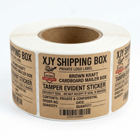 Boîte d'expédition XJY avec étiquette personnalisée, boîte en carton kraft brun, autocollant anti-effraction