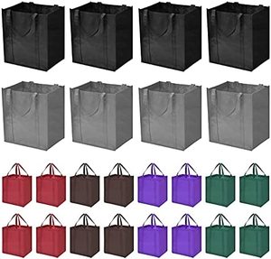 Eco Custom Logo Printed <b>Folding</b> Dot Pattern Reusable Extra-Wide Non Woven Fabric Carry Tote <b>Bag</b> for Grocery Shopping - Product Image 5