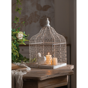 Distress Iron and Metal Birdcage <strong>Candle</strong> Rustic Lantern Simple Retro Style Birdcage <strong>Candle</strong> <strong>Holder</strong> - Product Image 2