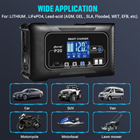 Chargeur de réparation de batterie automatique HTRC P20 12V/20A 24V/10A 240W pour motos, voitures, batteries au lithium, au plomb-acide et LiFePO4