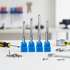 Jinchuan deux cannelures droites mèches de toupie 6mm 8mm tige CNC bois droit gravure fraises <span class=keywords><strong>fraise</strong></span> fin découpeuse - Product Image 4