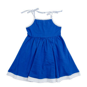 Vestido de verano para niña pequeña, vestidos de bolsillo con lunares azules, picardías - Product Image 2