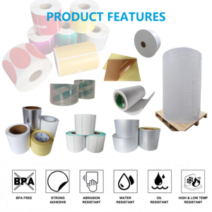 Matériau d'étiquetage transparent en BOPP PVC PE à 5 couches, papier de support blanc, imprimable UV, pour étiquettes d'emballage de cosmétiques et de shampooings - Product Image 5