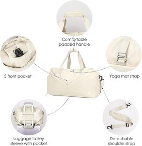 Muestra gratis, nuevo diseño personalizado, bolso de mano para mujer, bolso deportivo de neopreno, bolsas de viaje para gimnasio, bolsas de compras de Yoga para niñas con correa ajustable - Product Image 6