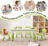 Hauteur réglable enfant en bas âge Table chaise ensemble enfants garderie meubles 4 chaises bureau Graffiti bureau enfants étude école plastique