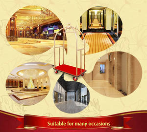 गर्म बिक्री उच्च गुणवत्ता होटल Bellman गाड़ी दरबान पिंजरा धातु सामान ट्रॉली - Product Image 6