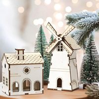 Kit de cabane en bois 3D à peindre soi-même, écologique - Ensemble cadeau de mini-maison personnalisée pour l'artisanat créatif et la décoration intérieure