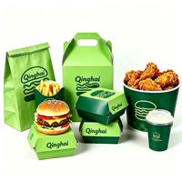 Boîte en papier de qualité alimentaire de luxe, portable, recyclable, écologique, avec impression de logo personnalisé, pour emporter des hamburgers, des frites, des plats frits