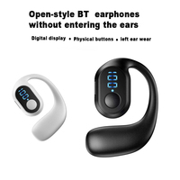 C51 Tampilan Daya Digital OWS Nirkabel untuk Headset Konduksi Udara Olahraga Gantung Telinga Tunggal 5.3, Headphone Tahan Air IPX4