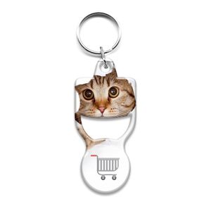 Personalized Stainless Steel Shopping Cart Trolley Chips Supermarket Coin Token Keychain Germany with Bottle Opener - Product Image 1