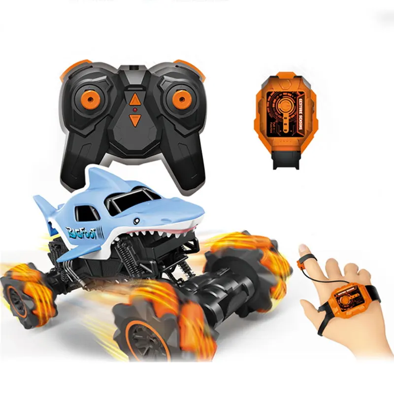 Hot 2.4G 1:16 Watch Gesture Sensing Remote Control High Speed Shark Drift Explosion Wheel Stunt RC Climbing Car Kid Toy