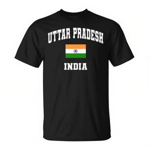T-shirt promotionnel avec drapeau de l'Uttar Pradesh, Inde - Product Image 2