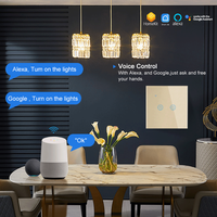 Interrupteur intelligent sans fil LangYeao Tuya WIFI de haute qualité, panneau en verre, 1/2/3/4 voies, compatible UE/Royaume-Uni, nécessite une filière neutre