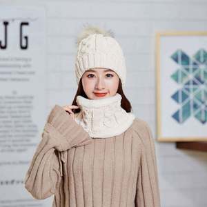 Conjunto de Gorro y Bufanda de Invierno Cálido, Tejido Grueso, Unisex, Acrílico, con Bordado 3D, para Negocios, Playa, con Forro Afelpado - Product Image 4