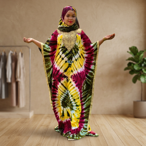 Direct From India Premium Quality <b>Kaftan</b> Print Summer Wear for Women Free <b>Size</b> up to <b>Plus</b> <b>Size</b> Lace Decoration for Work - Product Image 1