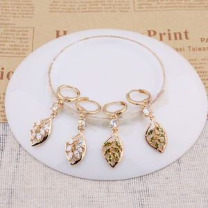 דובאי תכשיטי זהב עגילים תלויים של טווס שרשרת גדולה מודלים עגיל עיצוב אופנה - Product Image 4