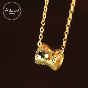 อาซูโอ ไฟน์ จิวเวลรี่ ของแท้ 18K โซ่ทองคำแท้สีเหลือง ไม่มีหิน จี้สร้อยคอ ของขวัญผู้หญิง งานแต่งงาน หรูหรา Au750 - Product Image 1