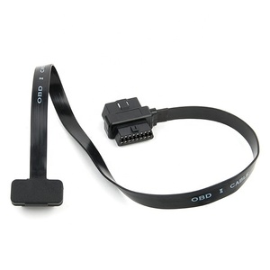60cm rechtwinkliges OBD II OBD2 16-poliges Splitter-Verlängerung kabel 1x Stecker und 2 x Buchse Low Profile Slim Extender-Kabel adapter - Product Image 6