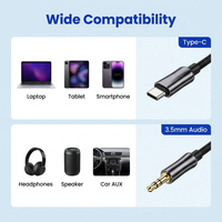 Câble audio auxiliaire Type C vers 3,5 mm, câble de décodage numérique DAC enroulé pour casque et autoradio, compatible iPhone 17 16, Samsung S26 S25
