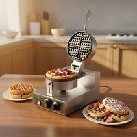 Machine à gaufres électrique professionnelle avec presse à panini antiadhésive