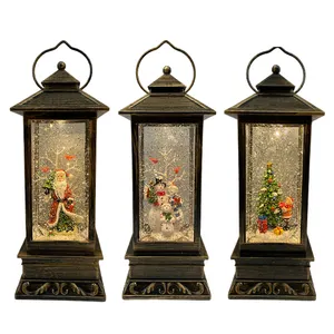 Fashionable Design Christmas Santa Snowman Led Lantern Lamps Desktop Luminous Night Lights Ornaments Decoration