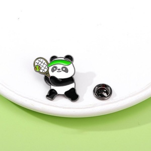 Gros personnalisé couleur dessin animé Sport Panda mignon Badge personnalisé étiquette en métal charme nom épingles en émail dur avec Options de Logo - Product Image 5