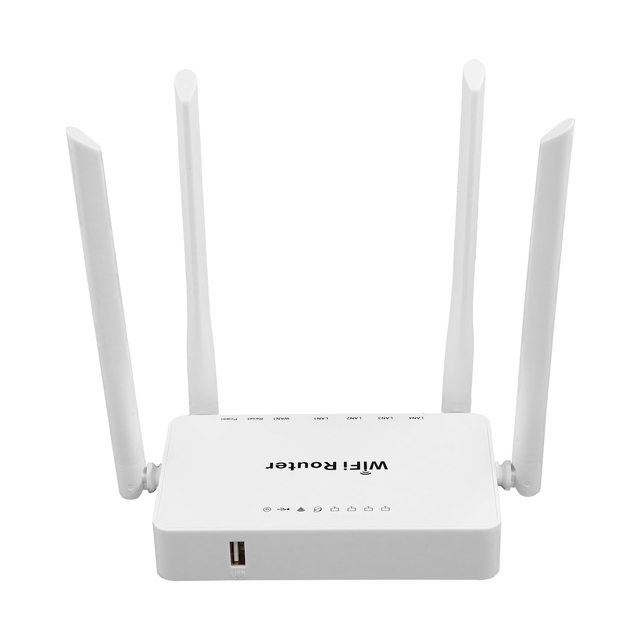 High Power Home WiFi Router with 4 High-Gain Antennas USB 2.0 1WAN+4LAN Ports Intelligent Wide Coverage Wireless Router