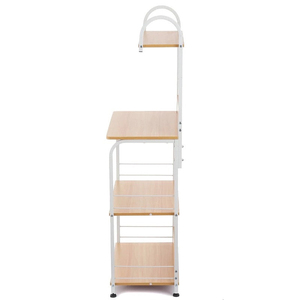 Custom Wooden and Metal Storage <b>Shelf</b> <b>Rack</b> Four-layer <b>Kitchen</b> Rice Cooker Storage Stand Oven Microwave <b>Rack</b> - Product Image 5