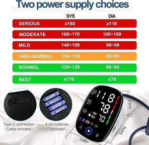 Alta Qualidade Recarregável LED Eletrônico Pulso Esfigmomanômetro Digital <span class=keywords><strong>Blood</strong></span> <span class=keywords><strong>Pressure</strong></span> <span class=keywords><strong>Monitor</strong></span> Tensiômetro Exigindo Eletricidade - Product Image 5