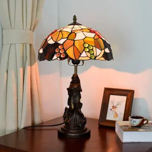 Lambalar Vitray uzun Lamba gölge masa aydınlatma tarzı 8 inç üsleri toptan antika viglass Lamba hayvan Tiffany lampe