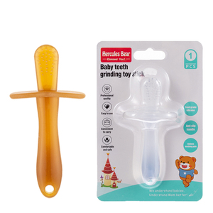 Venta al por mayor OEM bebé Gel dental de silicona palo de molienda de dientes de bebé juguete de calidad alimentaria comodidad juguete productos maternos y para bebés - Product Image 1
